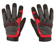 Milwaukee 48-22-8732 Multi-Purpose Work Gloves, Unisex, L, 7.53 to 7.73 in L, Hook-and-Loop Cuff, Leather, Black/Red