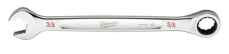 Milwaukee 45-96-9224 Ratcheting Combination Wrench, SAE, 3/4 in Head, 10.14 in L, 12-Point, Steel, Chrome