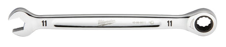 Milwaukee 45-96-9311 Ratcheting Combination Wrench, Metric, 11 mm Head, 6-3/4 in L, 12-Point, Steel, Chrome
