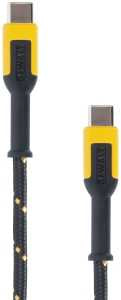 DEWALT 131 1354 DW2 Charger Cable, USB-C, USB-C, Kevlar Fiber Sheath, Black/Yellow Sheath, 6 ft L