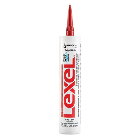 Sashco Lexel White Synthetic Rubber All Purpose Caulk 10.5 oz, Pack of 12