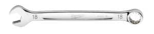 Milwaukee 45-96-9518 Combination Wrench, Metric, 18 mm Head, 9-1/4 in L, 12-Point, Steel, Chrome