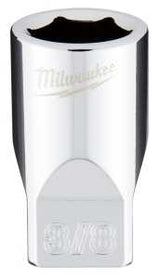 Milwaukee 45-34-9007 Socket, 3/8 in Socket, Standard Socket, 4.921 in OAL, 1/4 in Drive, 6 -Point, Chrome Vanadium Steel