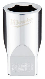 Milwaukee 45-34-9007 Socket, 3/8 in Socket, Standard Socket, 4.921 in OAL, 1/4 in Drive, 6 -Point, Chrome Vanadium Steel