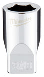 Milwaukee 45-34-9007 Socket, 3/8 in Socket, Standard Socket, 4.921 in OAL, 1/4 in Drive, 6 -Point, Chrome Vanadium Steel