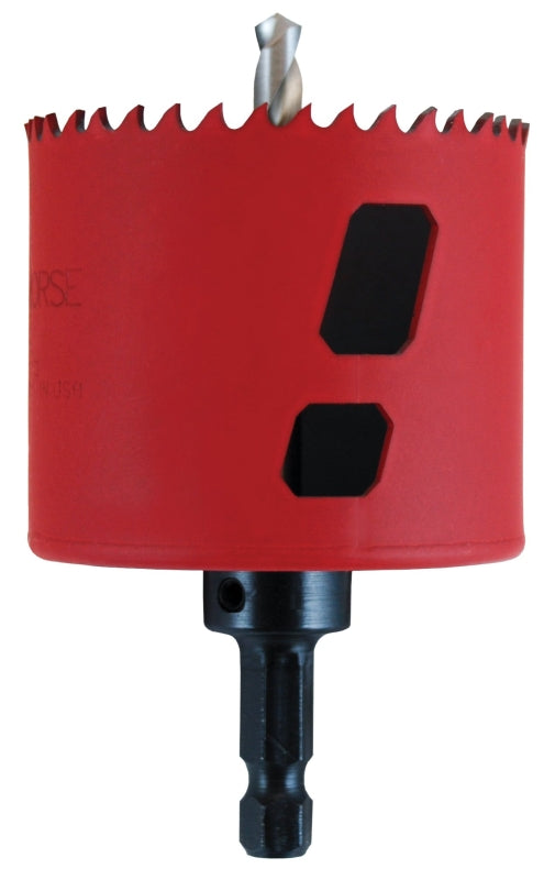 Morse MHSA33C/TAC33 Hole Saw, 2-1/16 in Dia, 1-15/16 in D Cutting, 3/8 in Arbor, 4/6 TPI, HSS Cutting Edge