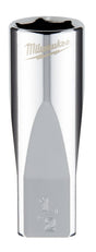 Milwaukee 45-34-9020 Socket, 1/2 in Socket, Deep Socket, 2.559 in OAL, 1/4 in Drive, 6 -Point, Chrome Vanadium Steel