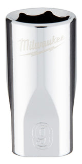 Milwaukee 45-34-9035 Socket, 9 mm Socket, Standard Socket, 4.921 in OAL, 1/4 in Drive, 6 -Point, Chrome Vanadium Steel