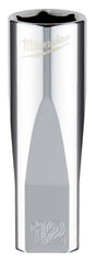 Milwaukee 45-34-9050 Socket, 12 mm Socket, Deep Socket, 2.559 in OAL, 1/4 in Drive, 6 -Point, Chrome Vanadium Steel