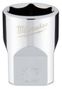 Milwaukee 45-34-9086 Socket, 16 mm Socket, Standard Socket, 3/8 in Drive, 6 -Point, Chrome Vanadium Steel, Chrome
