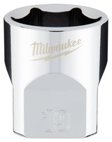 Milwaukee 45-34-9089 Socket, 19 mm Socket, Standard Socket, 3.543 in OAL, 3/8 in Drive, 6 -Point, Chrome Vanadium Steel