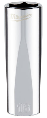 Milwaukee 45-34-9095 Socket, 16 mm Socket, Deep Socket, 3.543 in OAL, 3/8 in Drive, 6 -Point, Chrome Vanadium Steel
