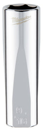 Milwaukee 45-34-5625 Socket, 9/16 in Socket, Deep Socket, 3.543 in OAL, 3/8 in Drive, 6 -Point, Chrome Vanadium Steel