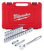 Milwaukee 48-22-9510 Ratchet and Socket Set, Alloy Steel, Specifications: 1/2 in Drive Size, Metric Measurement