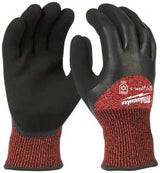 Milwaukee 48-22-8920 Winter Dipped Gloves, Men's, S, 6.69 to 7.09 in L, Elastic Knit Cuff, Latex Palm, Black/Red