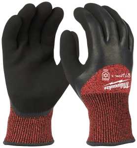 Milwaukee 48-22-8920 Winter Dipped Gloves, Men's, S, 6.69 to 7.09 in L, Elastic Knit Cuff, Latex Palm, Black/Red