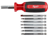 Milwaukee 48-22-2132 Multi-Bit Driver, 1/4 in Drive, Square Drive, 9.06 in OAL, Plastic Handle, Barrel-Grip Handle