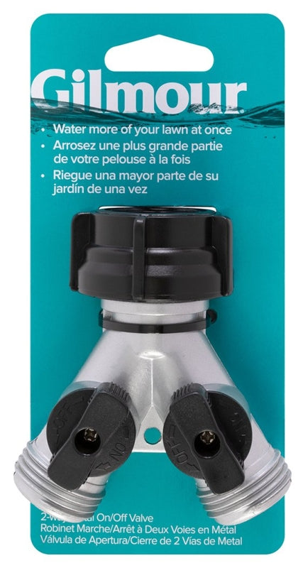 Gilmour 800154-1001 Y-Connector, Zinc, Chrome, For: Garden Hose