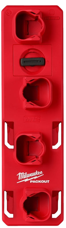 Milwaukee PACKOUT M12 48-22-8338 Battery Rack, 15 lb, 4-Tool Holder, 4 in W, 13 in H, 2.6 in L, Polymer