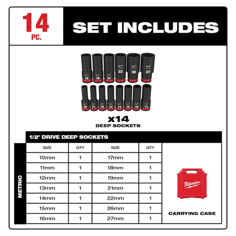 SOCKET SET 6POINT MET DP 1/2IN