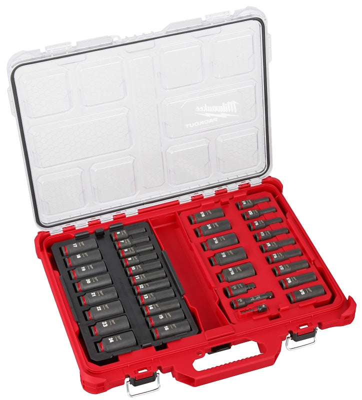 Milwaukee SHOCKWAVE Impact Duty Series 49-66-6805 Socket Set, Chrome Molybdenum Steel, Includes: 3/8 in Universal Joint