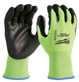 Milwaukee 48-73-8922 Dipped Gloves Unisex, L, Elasticated Knit Cuff, Nitrile Coating, Polyurethane Glove, Yellow