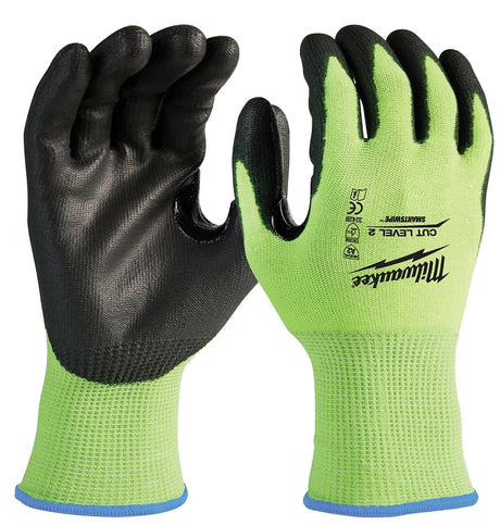 Milwaukee 48-73-8923 Dipped Gloves Unisex, XL, Elasticated Knit Cuff, Nitrile Coating, Polyurethane Glove, Yellow