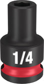 Milwaukee SHOCKWAVE Impact Duty 49-66-6100 Shallow Impact Socket, 1/4 in Socket, 3/8 in Drive, Square Drive, 6-Point