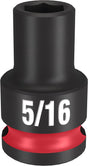 Milwaukee SHOCKWAVE Impact Duty 49-66-6102 Shallow Impact Socket, 5/16 in Socket, 3/8 in Drive, Square Drive, 6-Point