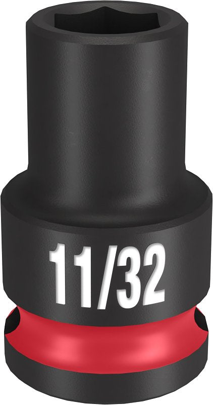 Milwaukee SHOCKWAVE Impact Duty 49-66-6103 Shallow Impact Socket, 11/32 in Socket, 3/8 in Drive, Square Drive, 6-Point
