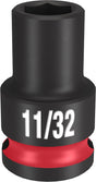 Milwaukee SHOCKWAVE Impact Duty 49-66-6103 Shallow Impact Socket, 11/32 in Socket, 3/8 in Drive, Square Drive, 6-Point