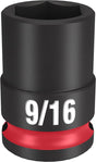 Milwaukee SHOCKWAVE Impact Duty 49-66-6107 Shallow Impact Socket, 9/16 in Socket, 3/8 in Drive, Square Drive, 6-Point