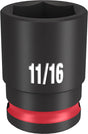 Milwaukee SHOCKWAVE Impact Duty 49-66-6109 Shallow Impact Socket, 11/16 in Socket, 3/8 in Drive, Square Drive, 6-Point