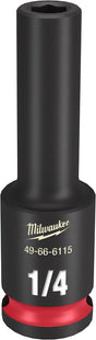 Milwaukee SHOCKWAVE Impact Duty 49-66-6115 Deep Impact Socket, 1/4 in Socket, 3/8 in Drive, Square Drive, 6-Point
