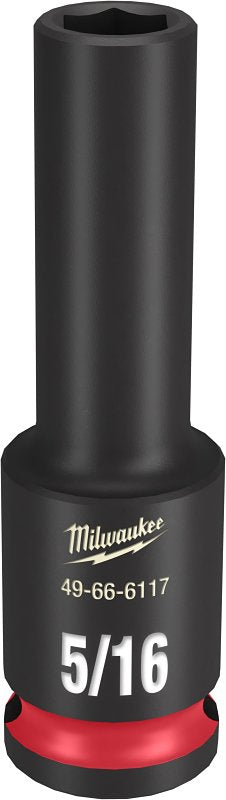 Milwaukee SHOCKWAVE Impact Duty 49-66-6117 Deep Impact Socket, 5/16 in Socket, 3/8 in Drive, Square Drive, 6-Point