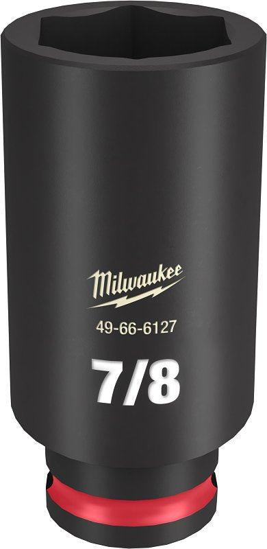 Milwaukee SHOCKWAVE Impact Duty 49-66-6127 Deep Impact Socket, 7/8 in Socket, 3/8 in Drive, Square Drive, 6-Point