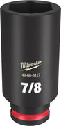 Milwaukee SHOCKWAVE Impact Duty 49-66-6127 Deep Impact Socket, 7/8 in Socket, 3/8 in Drive, Square Drive, 6-Point