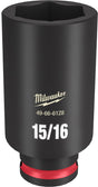 Milwaukee SHOCKWAVE Impact Duty 49-66-6128 Deep Impact Socket, 15/16 in Socket, 3/8 in Drive, Square Drive, 6-Point