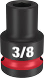 Milwaukee SHOCKWAVE Impact Duty 49-66-6200 Shallow Impact Socket, 3/8 in Socket, 1/2 in Drive, Square Drive, 6-Point