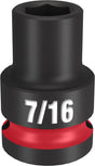Milwaukee SHOCKWAVE Impact Duty 49-66-6201 Shallow Impact Socket, 7/16 in Socket, 1/2 in Drive, Square Drive, 6-Point