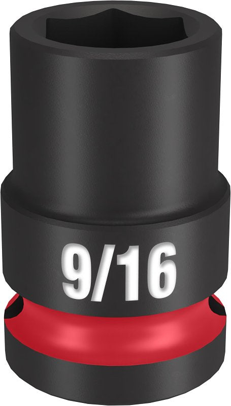 Milwaukee SHOCKWAVE Impact Duty 49-66-6203 Shallow Impact Socket, 9/16 in Socket, 1/2 in Drive, Square Drive, 6-Point