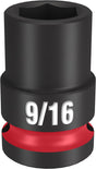 Milwaukee SHOCKWAVE Impact Duty 49-66-6203 Shallow Impact Socket, 9/16 in Socket, 1/2 in Drive, Square Drive, 6-Point