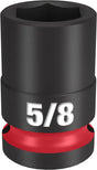Milwaukee SHOCKWAVE Impact Duty 49-66-6204 Shallow Impact Socket, 5/8 in Socket, 1/2 in Drive, Square Drive, 6-Point