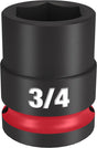 Milwaukee SHOCKWAVE Impact Duty 49-66-6206 Shallow Impact Socket, 3/4 in Socket, 1/2 in Drive, Square Drive, 6-Point