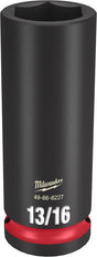 Milwaukee SHOCKWAVE Impact Duty 49-66-6227 Deep Impact Socket, 13/16 in Socket, 1/2 in Drive, Square Drive, 6-Point