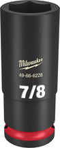 Milwaukee SHOCKWAVE Impact Duty 49-66-6228 Deep Impact Socket, 7/8 in Socket, 1/2 in Drive, Square Drive, 6-Point