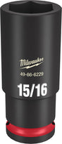 Milwaukee SHOCKWAVE Impact Duty 49-66-6229 Deep Impact Socket, 15/16 in Socket, 1/2 in Drive, Square Drive, 6-Point