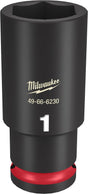 Milwaukee SHOCKWAVE Impact Duty 49-66-6230 Deep Impact Socket, 1 in Socket, 1/2 in Drive, Square Drive, 6-Point