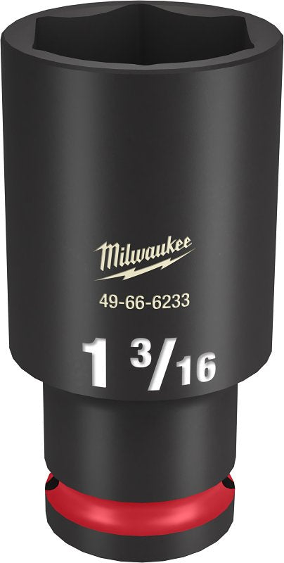 Milwaukee SHOCKWAVE Impact Duty 49-66-6233 Deep Impact Socket, 1-3/16 in Socket, 1/2 in Drive, Square Drive, 6-Point