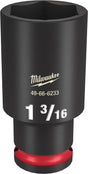 Milwaukee SHOCKWAVE Impact Duty 49-66-6233 Deep Impact Socket, 1-3/16 in Socket, 1/2 in Drive, Square Drive, 6-Point